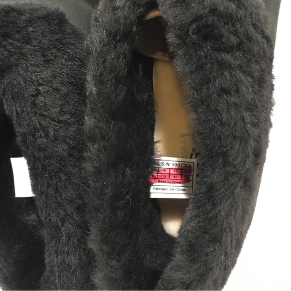 UGG NERINE BOOTIE SLIPPER -BLACK LAMB SUEDE / SHEEPSKIN CUFF WOMEN’S US 9 -NEW - Picture 10 of 10